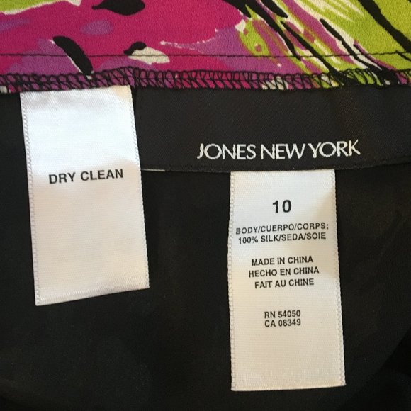 Jones New York 100% Silk Colorful Flare Skirt - 10 - Picture 9 of 9